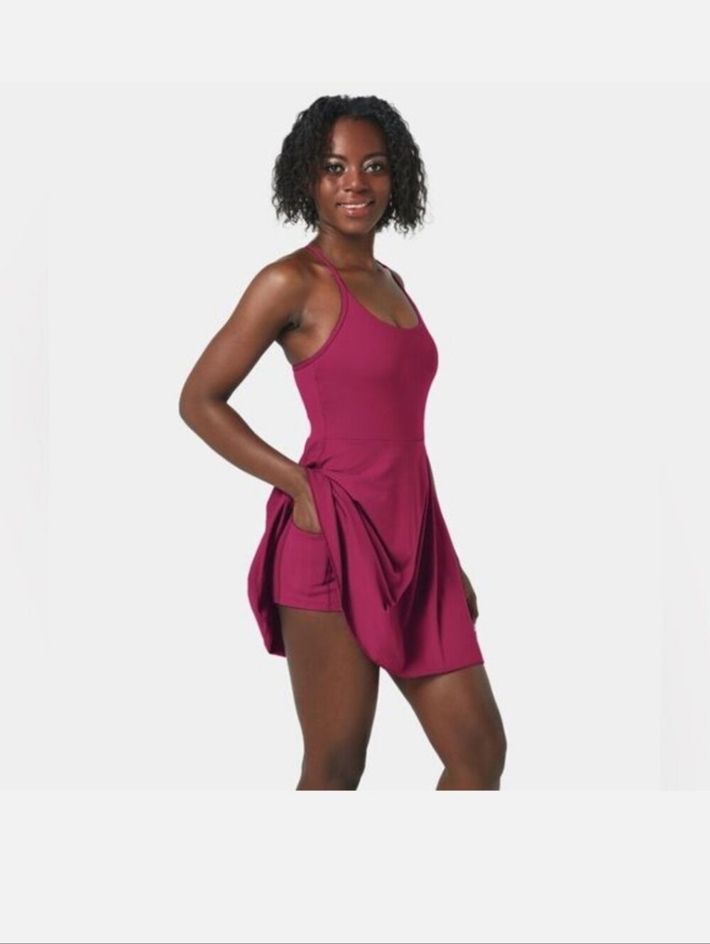Halara Softlyzero™ Plush Adjustable Strap 2-in-1 Pocket Mini Dress